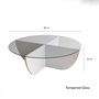 Hanah Home Lily - Mesa de centro blanca con cristal templado